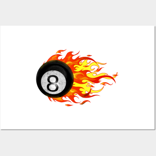 Flaming 8 Ball Posters and Art